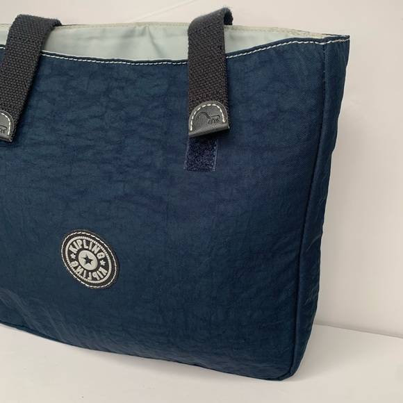KIPLING blue laptop bag sleeve clutch nylon- padded. Universal bag. Multi use - Picture 2 of 11